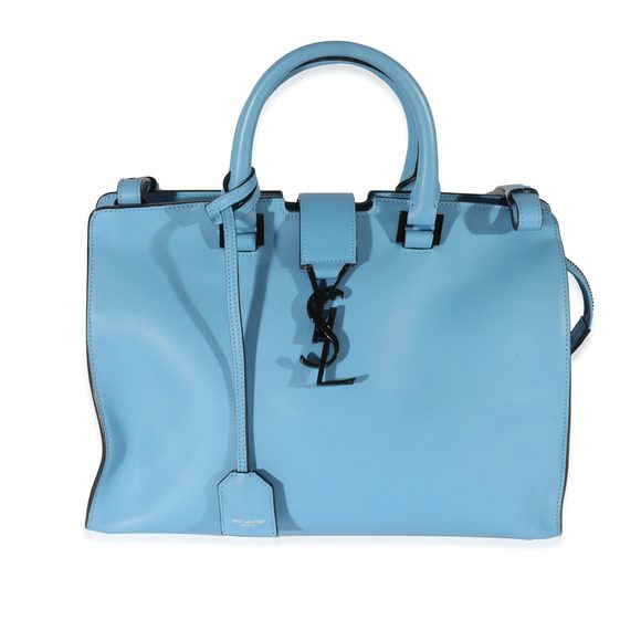 Saint Laurent Blue Leather Downtown Cabas Tote - Picture 1 of 8
